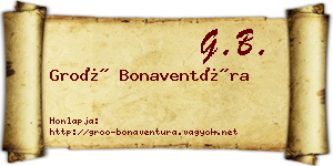 Groó Bonaventúra névjegykártya